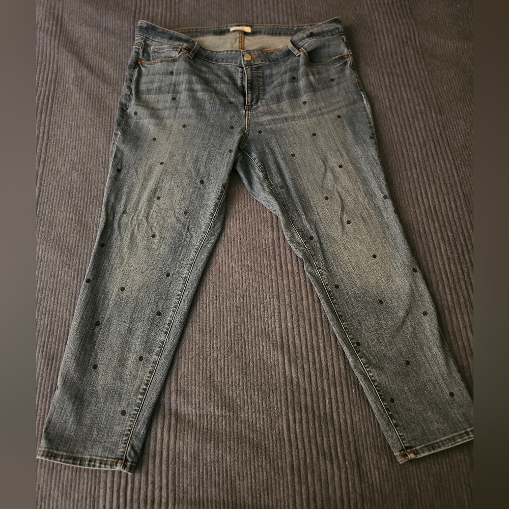 LOFT plus size polka dot, modern skinny jeans size 22